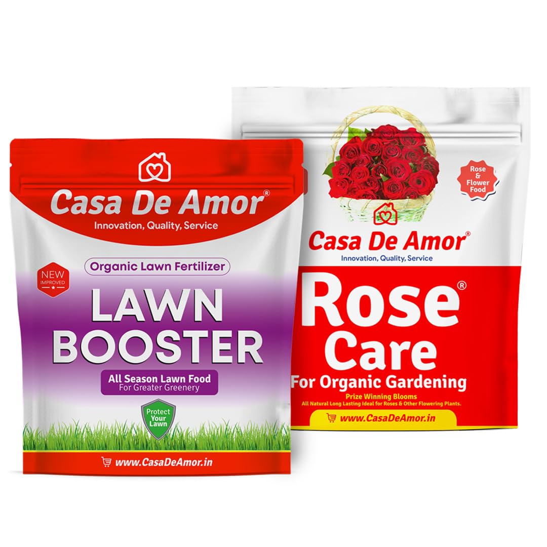 Casa De Amor Essential Combo Pack-Organic Rose Care (900 gram)+Organic Lawn Booster (900 gram) (B07TZ5FHR3) Amazon Price History, Amazon Price Tracker