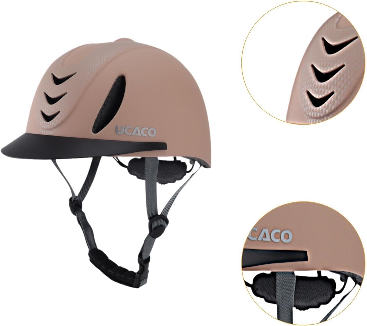 Kask jeździecki Kask jeździecki, Kask jeździecki Premium dla mężczyzn i kobiet - regulowany sprzęt ochronny(Khaki)