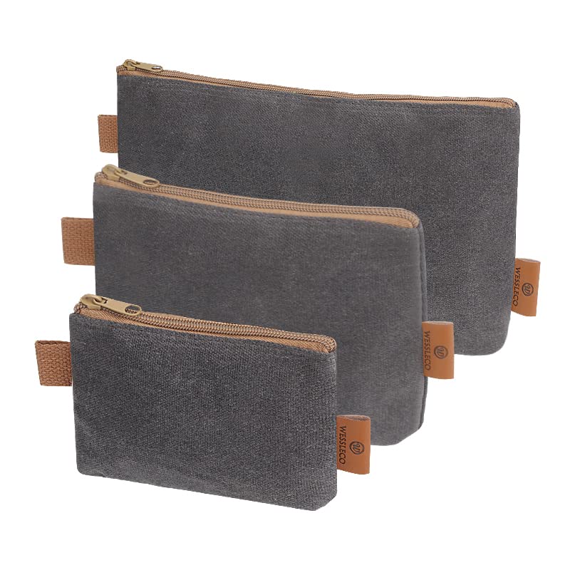 FIREDOG Canvas Zipper Pouch, Tool Pouch Organizer, 16OZ Waxed Canvas Small Zipper Bag Pouch,Water Resistant for Storage Pouches(Green)