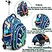 Kids School Book Bags for Girls Boys Children's Luggage Dinosaur Backpack Lunch Box Boys Rolling Backpack with Wheels for Girls Trolley Backpack Travel Suitcase Wheeled for Laptop Case Wheels Blue