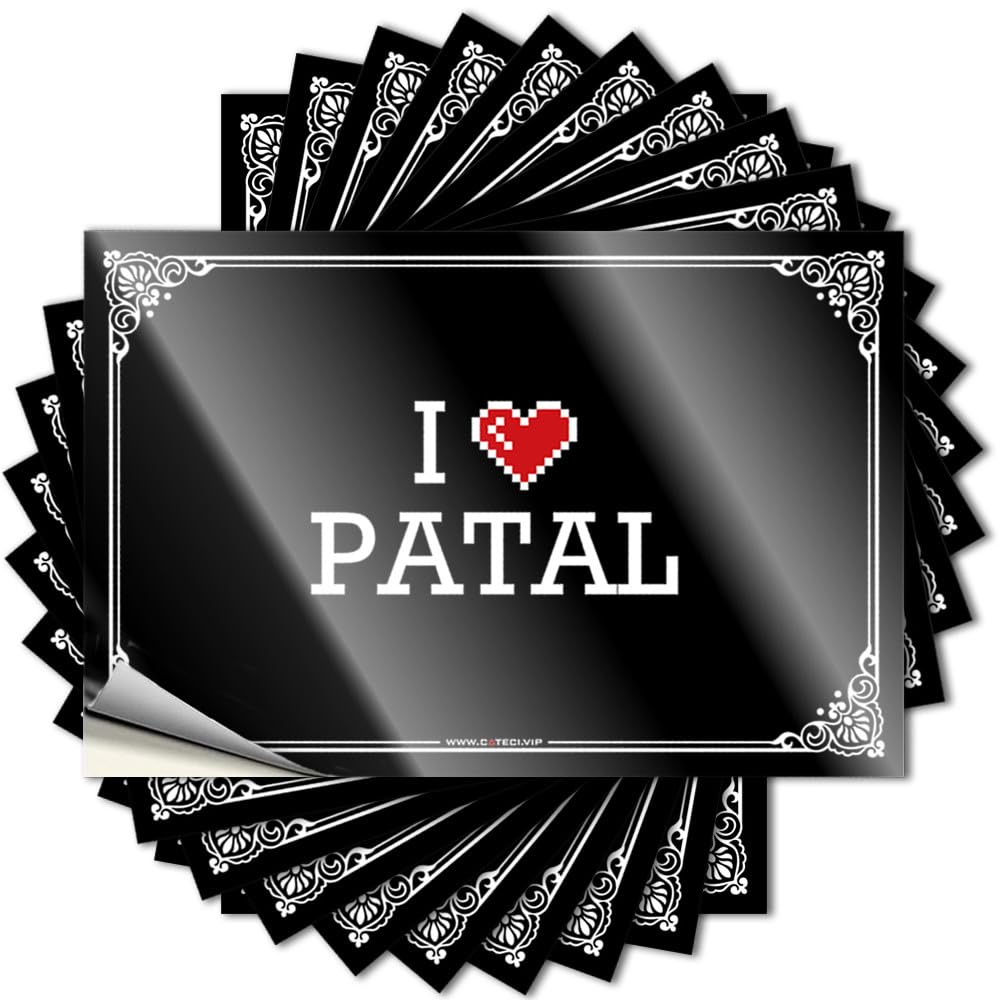 Decals Vintage At Home Decor Wall I Love Patal - No Residue Decals for Alcohol(12X18CM)