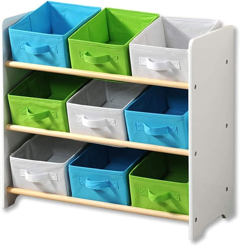 KESPER Toy Organizer with Drawers Textiles, Bookcase for Children's Room in Attractive Color Scheme