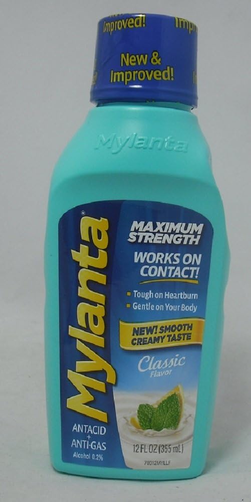 Mylanta Mint Maximum Strength Liquid 12 FL Oz per Bottle (9 Pack)