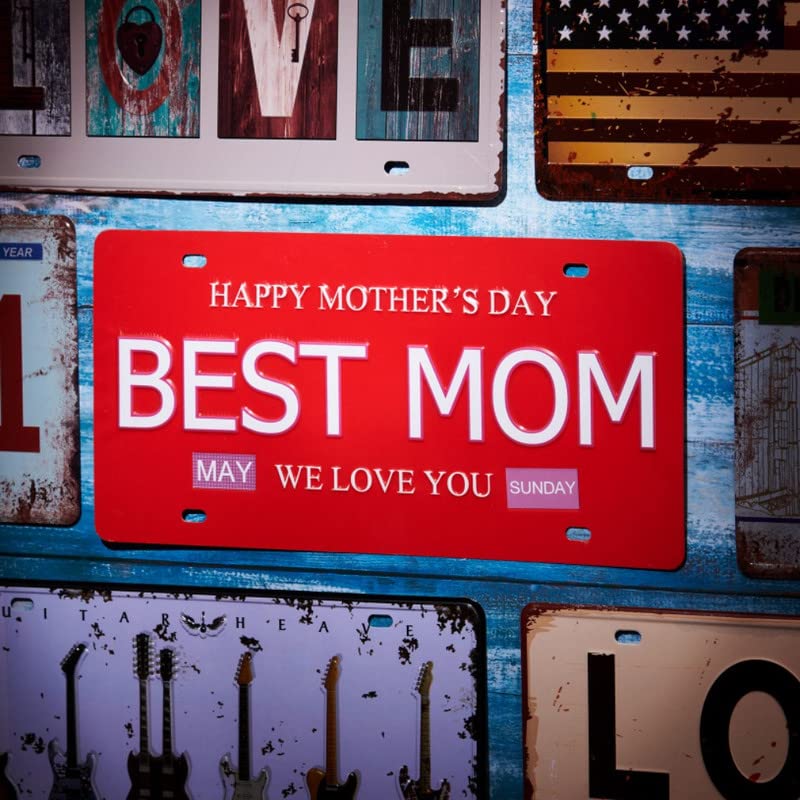 Image of My Florida IYT E32 Metal Signs - License Wall Plate, Decorative Car Tag for Cafe, Restaurant, Shop, Home, Hotel, Club, Office, Living Area (TS Happy-Mother-s-Day)