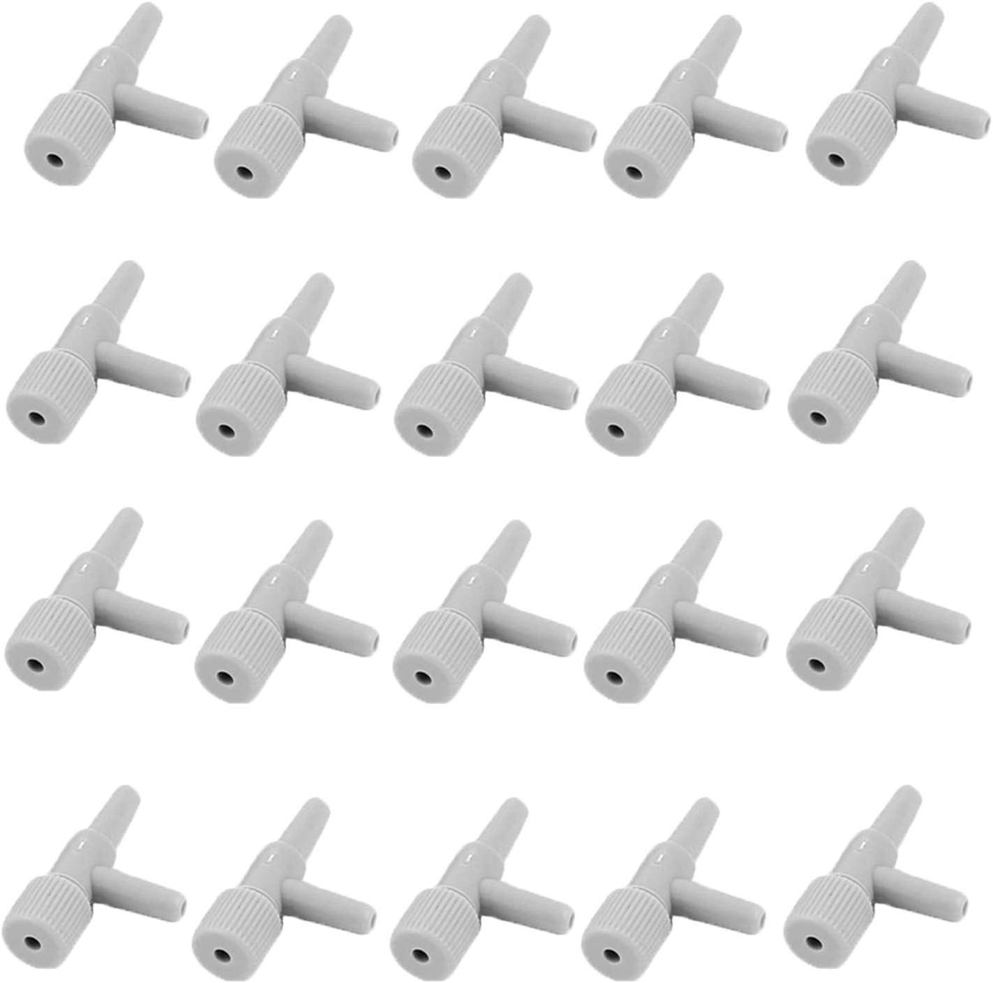 AQUANEAT Aquarium Control Valve,2 Way Air Valve,Plastic Air Regulator, for Fish Tank Air Pump, Grey,20PCS : Pet Supplies