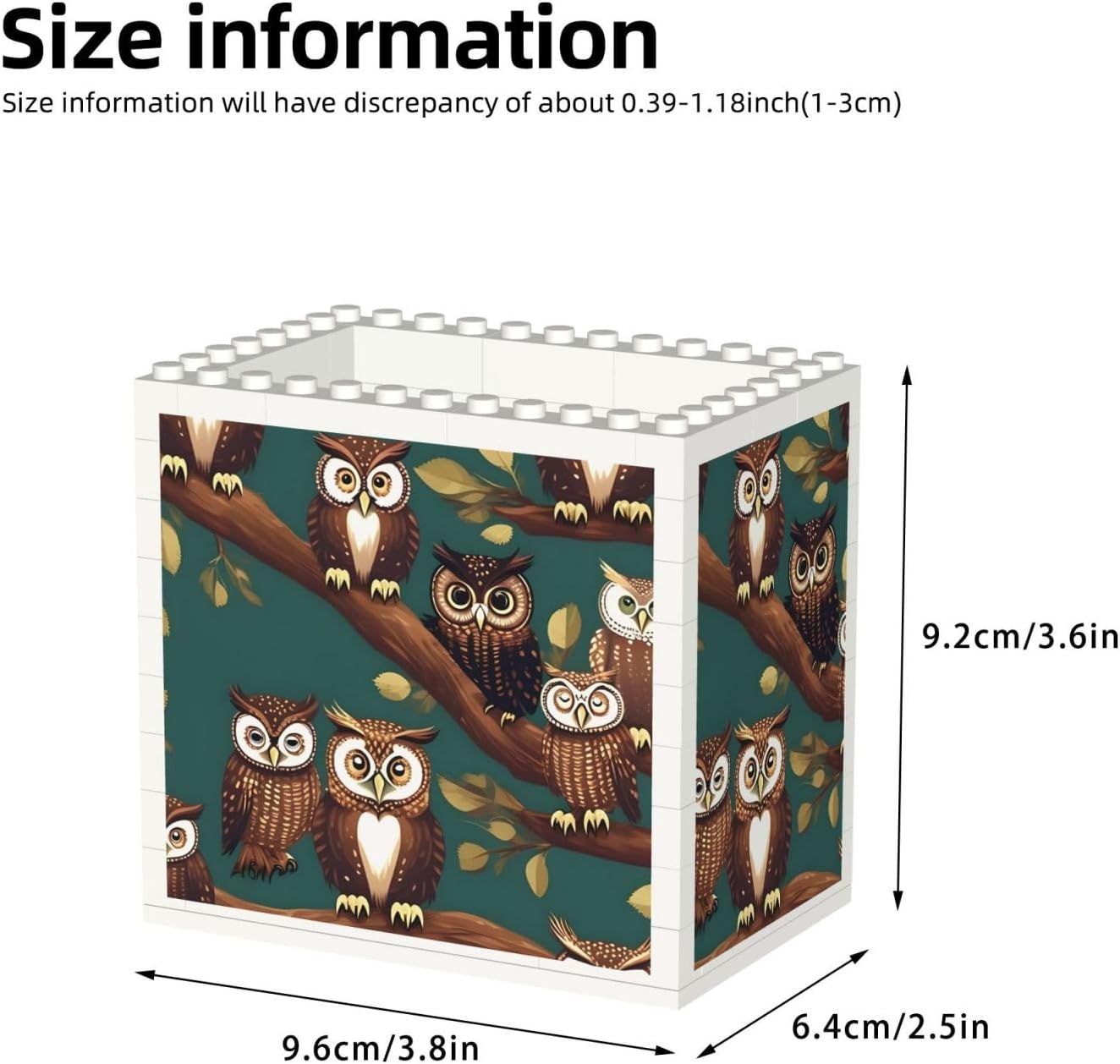 Magic Owel Print Uv Print Block Pencil Cup, Detachable Creative Block Desk Organizer Office Abs Pen Holder image 3