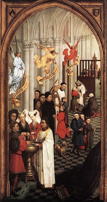 Impression Prints Toile Retable des Sept Sacrements Rogier Van Der Weyden affiche peinture murale 60x90