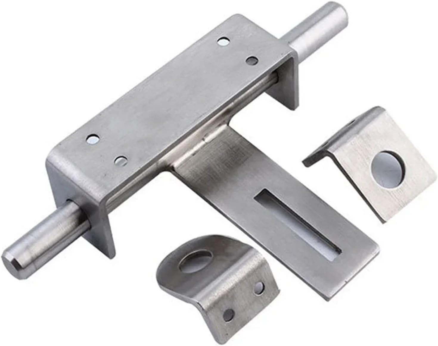Sliding Bolt Door Latch with Padlock Hole, Stainless Steel Heavy Duty Catch for Garden Gate and Shed Door