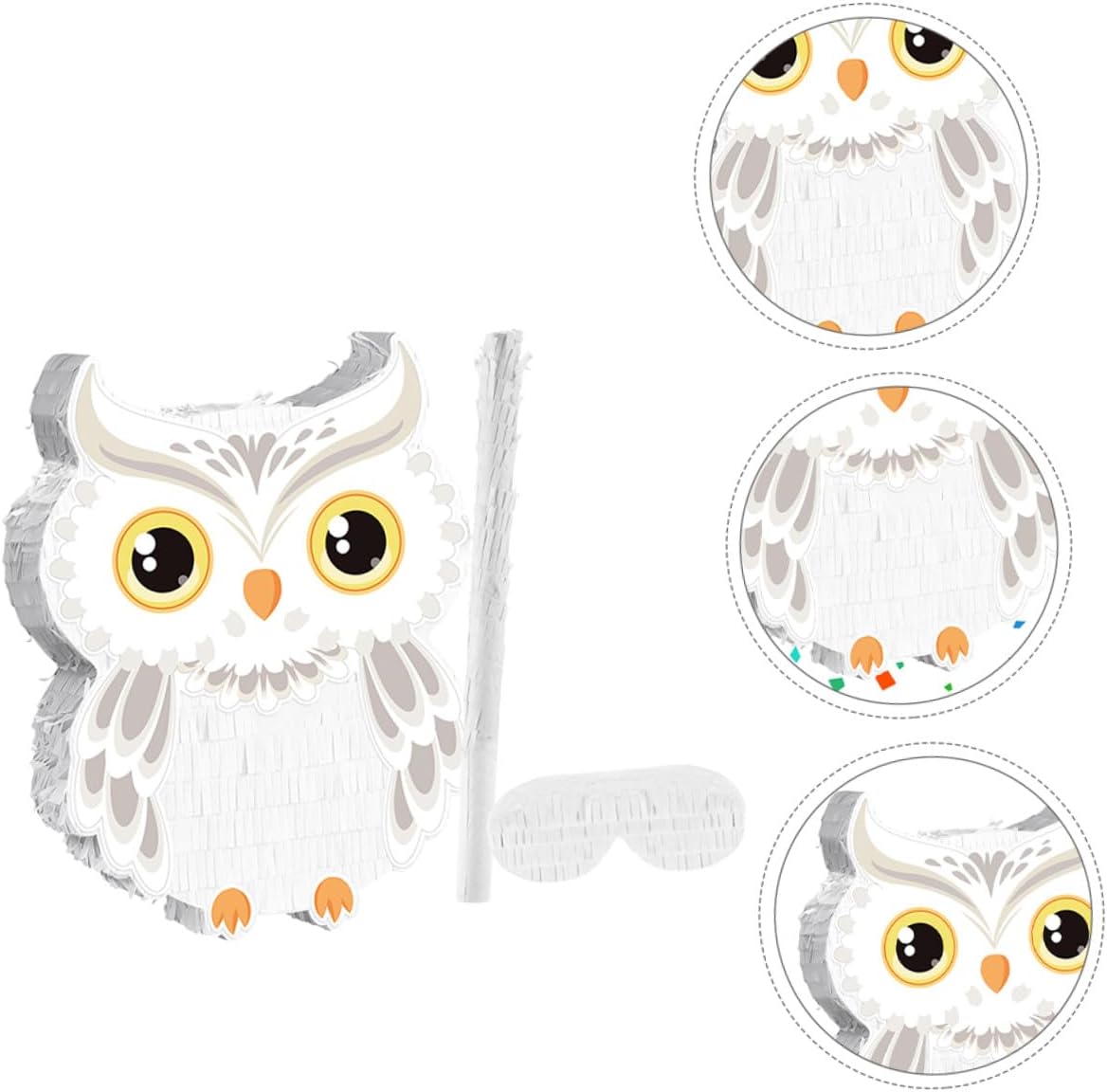 Owl Pinata with Stick and Blindfold Interactive Animal Birthday Party Decoration for Boys and Sturdy Forest Theme Game for Jungle and Shower Celebrations