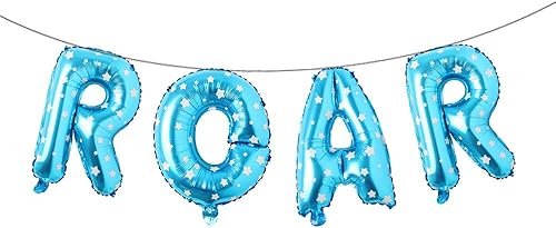 Miniatura 4 de ROAR RAWR - Globos de dinosaurio tiranosaurio de animales para fiesta de cumpleaños, baby shower, kit de decoración inflable, suministros de fiesta,