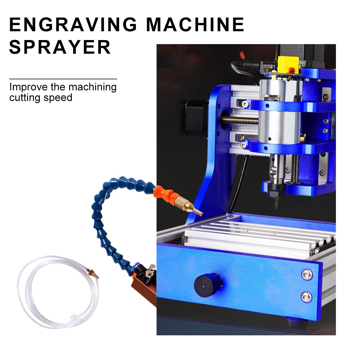 Boquilla de Lubricación para Torno Cnc 8 MM Sistema de Pulverización de Refrigerante de Niebla Ajustable Accesorio para Fresado y Taladrado Compatible Tubería Color Aleatorio