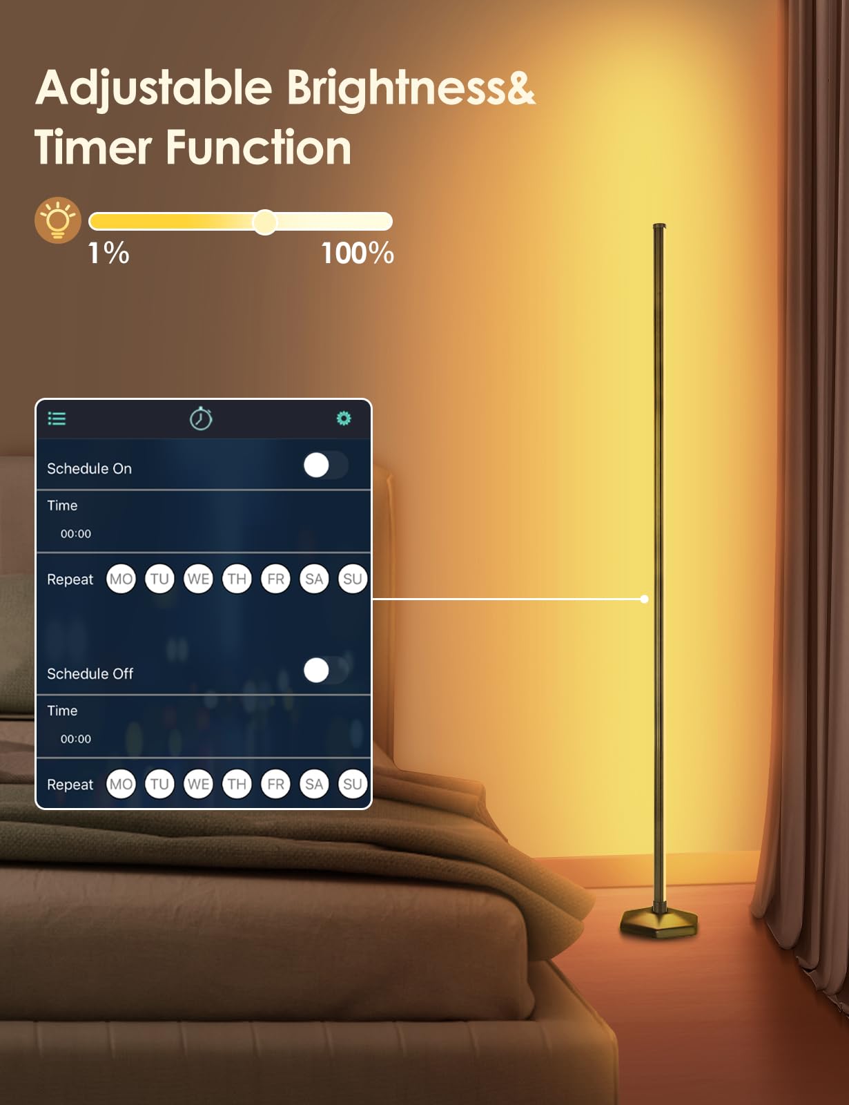 YIKBIK RGB Floor Lamp - 16 Million Colors, Bluetooth Control -8 YIKBIK RGB Floor Lamp - 16 Million Colors, Bluetooth Control -8