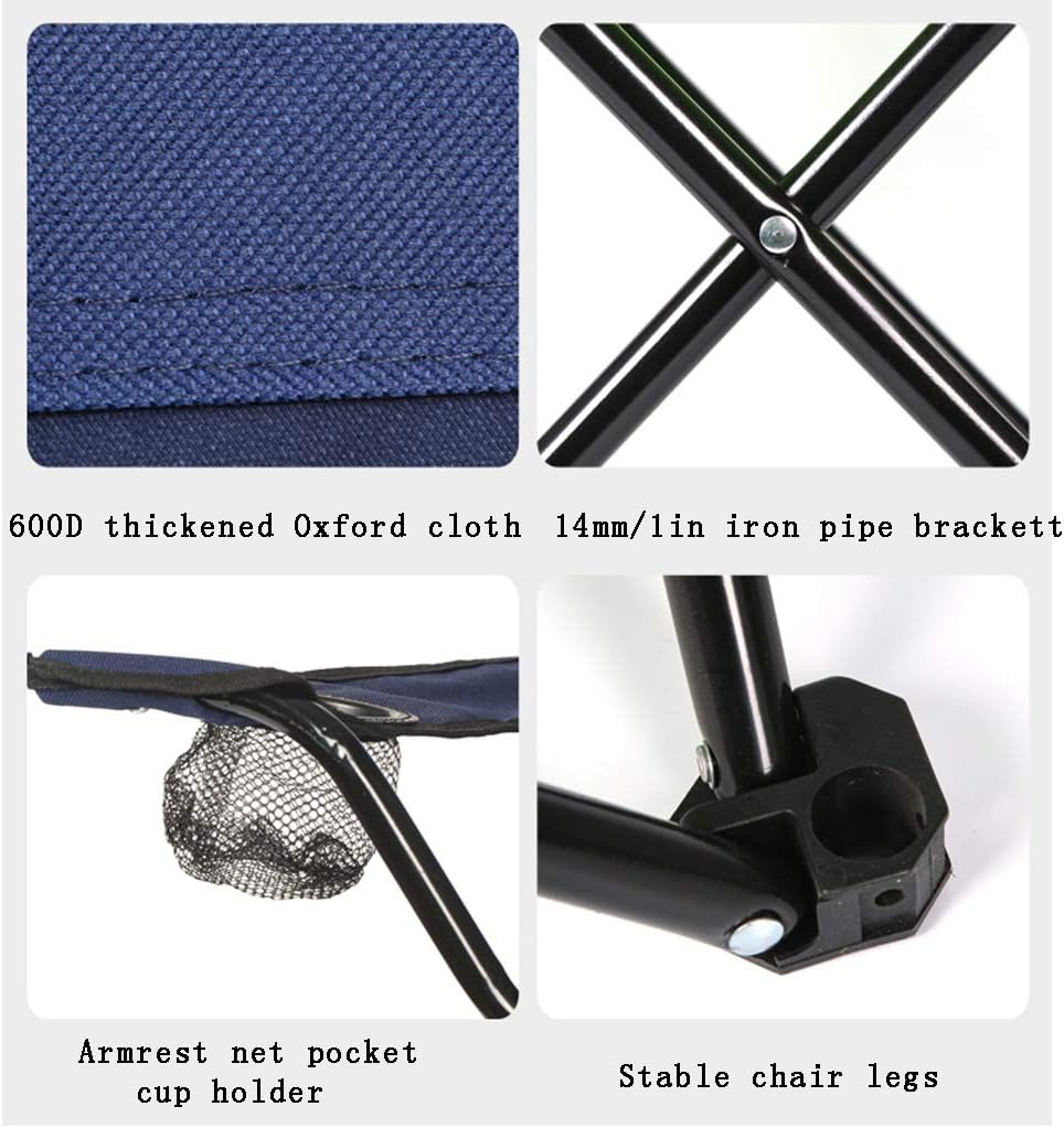 N / A Folding chairFolding Outdoor Camping Chair,with Storage Bag,600D Oxford Fabric,Load-Bearing 150kg/331lbs,for Terraces, Beaches,3 Colors Available(Color:3)