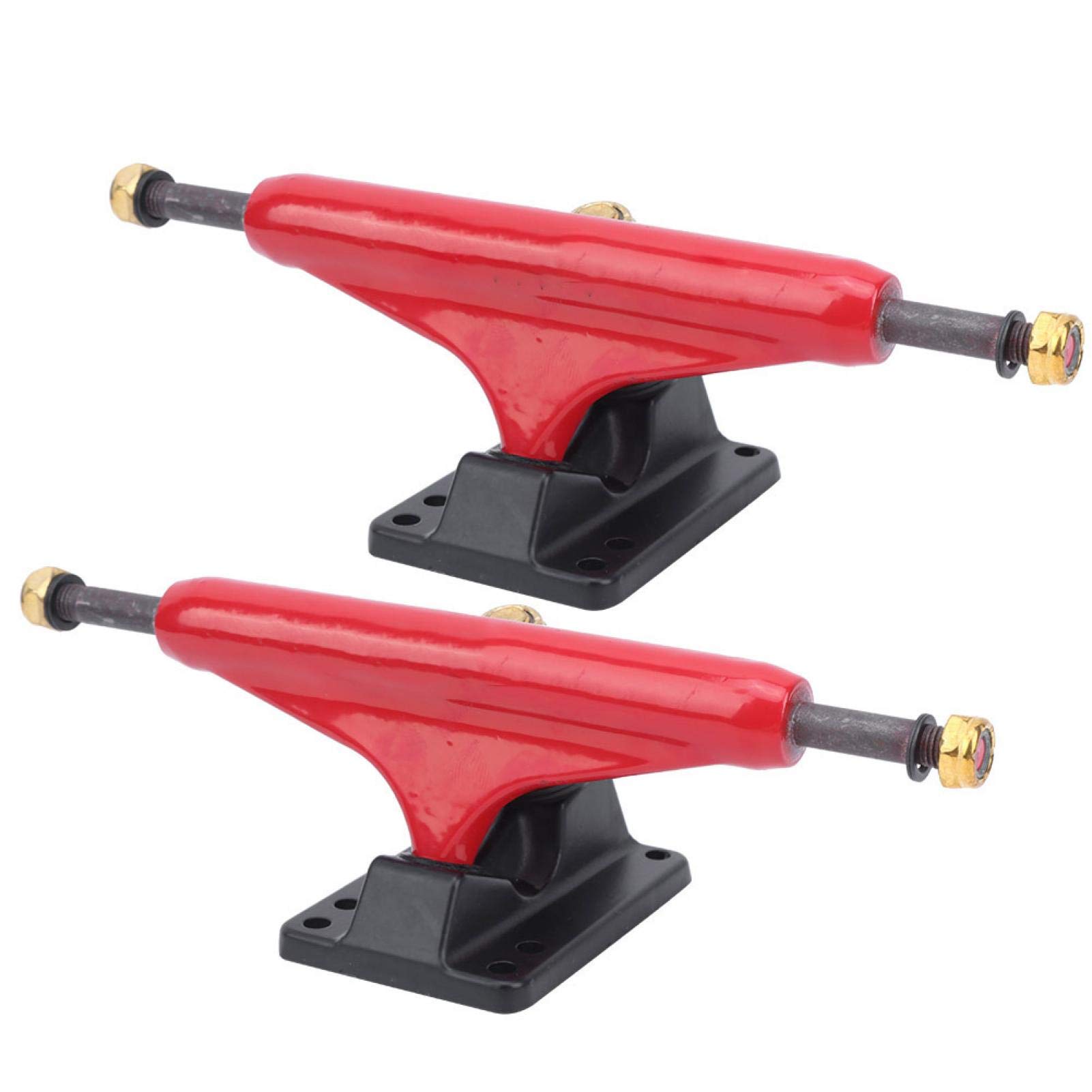 Keenso Red Skateboard Trucks, Sturdy Lightweight Aluminum 5.0 Inch Trucks Durable For Beginners Enthusiasts Street Park Ramp Skating Urban Commuting Freestyle Tricks