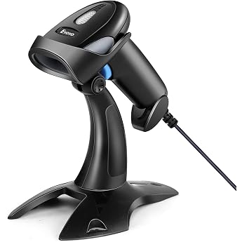 Eyoyo 1D 2D QR Barcode Scanner with Stand, USB Wired Handheld Scanner | Handheld USB Wired, for inventory management, portabl