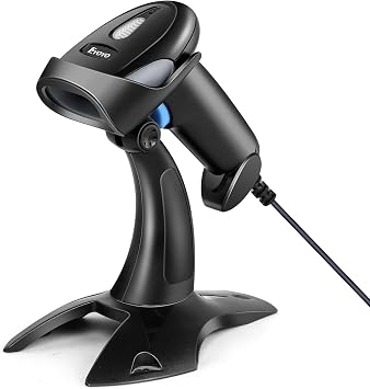 Eyoyo 1D 2D QR Barcode Scanner with Stand USB Wired Handheld Scanner Handheld USB Wired for inventory management portable QR code reader with screen recognition and hands-free function