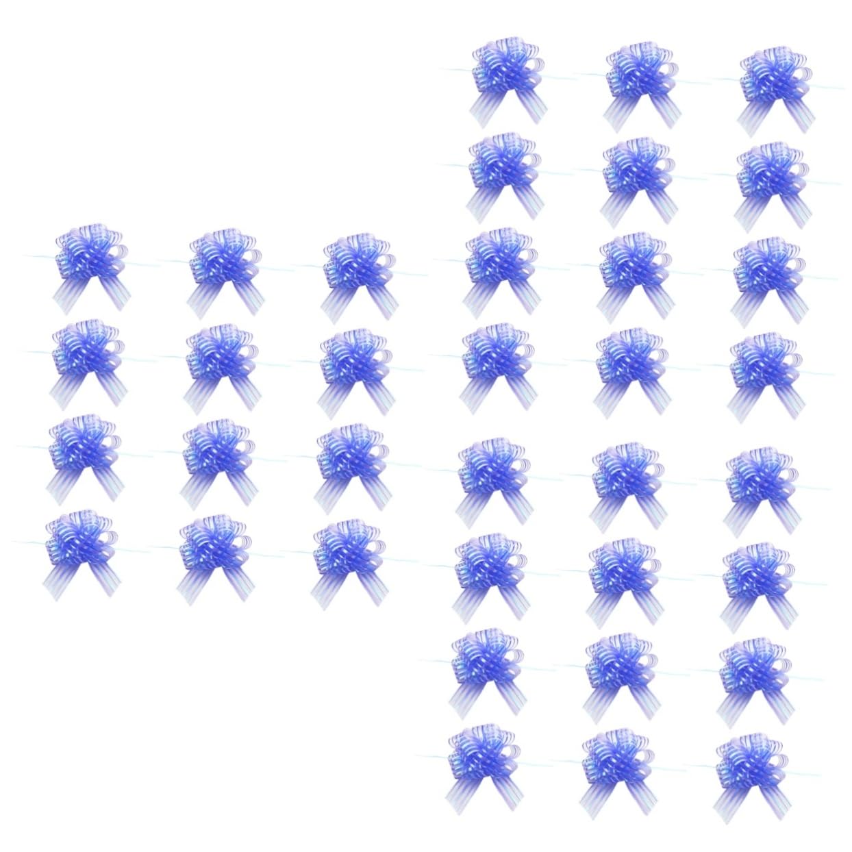 TEHAUX 36pezzi Fiocchi Decorativi Per Matrimoni e Feste Coccarde Tulle Blu Per Decorazioni Regali e Eventi Speciali
