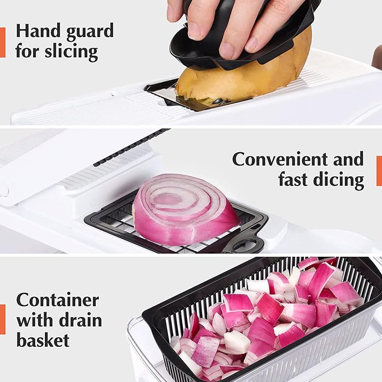 LSLCQW Vegetable Chopper: 10 in 1 Food Chopper - Onion Vegetable Slicer Cutter Dicer, - image 8