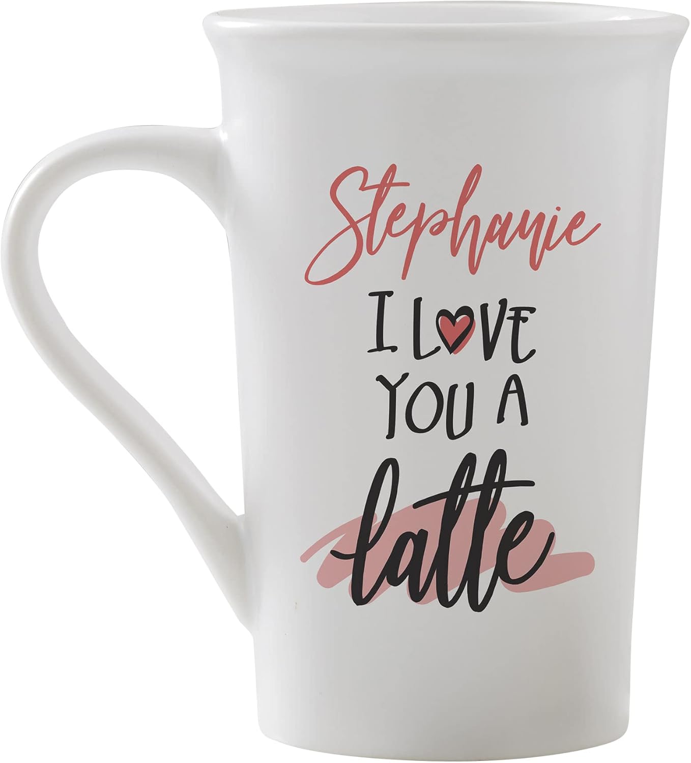 Personalization Universe I Love You a Latte 116oz Ceramic Coffee Mug - Valentine's Day Gifts for Him or Her - Customizable with Name - Romantic Gift - Dishwasher & Microwave Safe - White