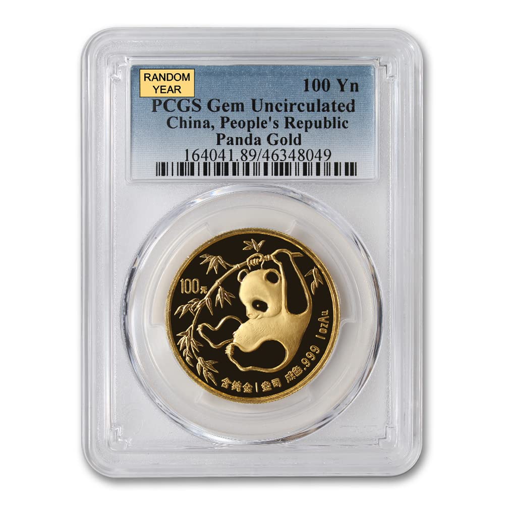 1982-2015 (Random Year) 1 oz Chinese Panda Gold Bullion Coin Gem Uncirculated 24K 100/500 Yuan GEMUNC PCGS at 's Collectible Coins Store