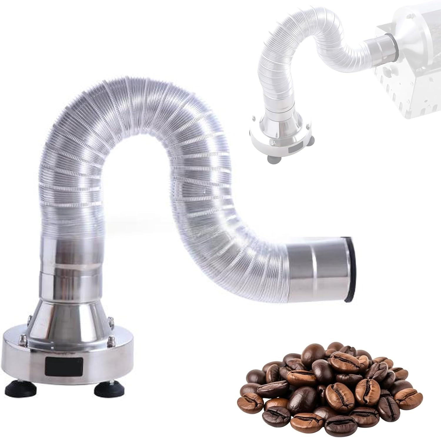Coffee Bean Cooler, Electric Coffee Silver Skin Machine, Adjustable Hoses And Airflow Speed, No Chaff, 8000rpm Airflow 156cfm, Mesh Screen At The Base, For Home Coffee Use, Not Coffee Roaster