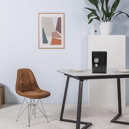 Miniatura 3 de Joyzan Alcancía de metal, mini caja de seguridad para monedas con bloqueo de dinero para niños, casillero de ahorro de dinero con 2 llaves, tarro de