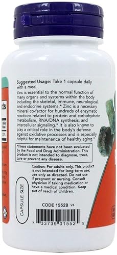 Miniatura 4 de Now Foods - Picolinato de zinc de 50 mg, 120 cápsulas