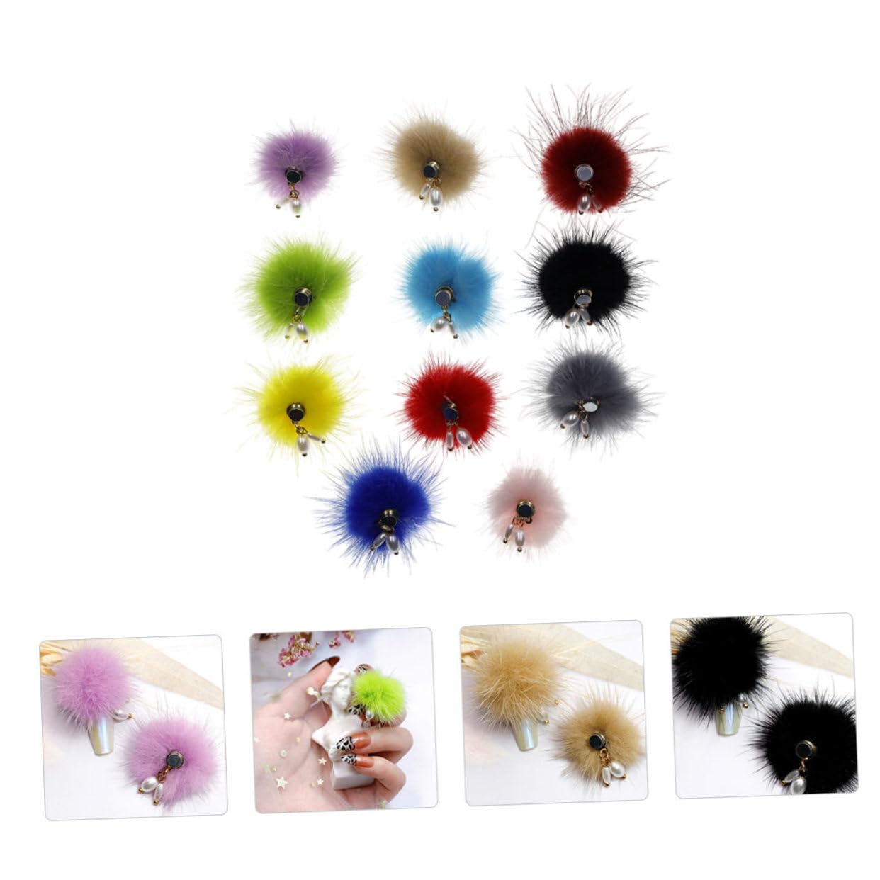 Lurrose 33pezzi Decorazioni Per Unghie Con Palline Di Accessori Magnetici Rimovibili Per Nail Art Design Creativo e Unico Per Manicure Fai Te Per Casa e Saloni Di Bellezza