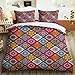 Meimall Zestaw Pościeli Bożonarodzeniowej Boho Fuksja Abstrakcyjne Geometryczne 240X260 Cm 2 Poszewka Na Poduszkę 50 X 70Cm Mikrofibry Premium Poszewka Na Kołdrę Na Zimę, Z Zamkiem Błyskawicznym