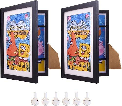Marco de arte para niños, marcos de obras de arte para niños, marcos de exhibición de arte para niños, apertura frontal, marcos de almacenamiento de
