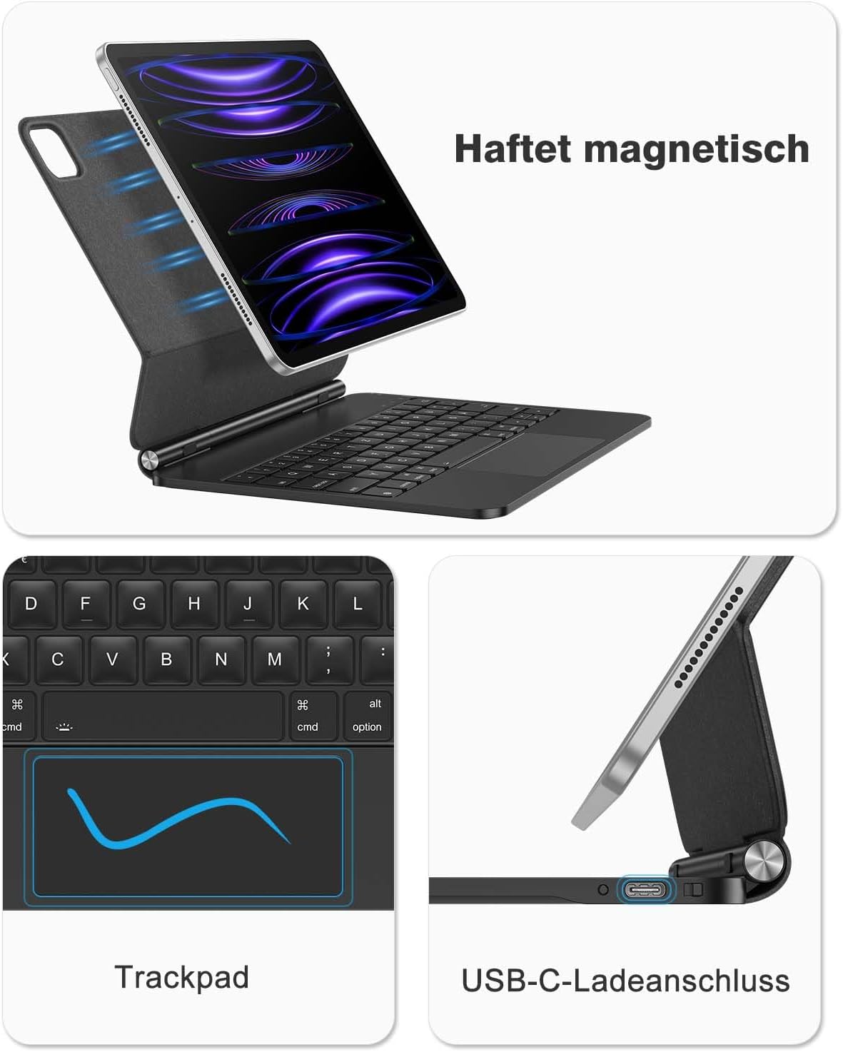 TECURS Floating Keyboard Case pour iPad Air Maroc Ubuy