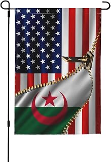 America Flag and algeria algerian Flag 12.5"x18" Flag Double Sided Decorative Garden Yard Sign for Bedroom Outside Garden Home Lawn Patio Outdoor Indoor Decor
