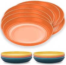 Kyraton 23 cm Plastic Tableware Plates Set of 8, Tableware and Tableware, Non-fragile and Lightweight, Ideal for Travel, Picnic, Indoor, Outdoor, Microwave Security