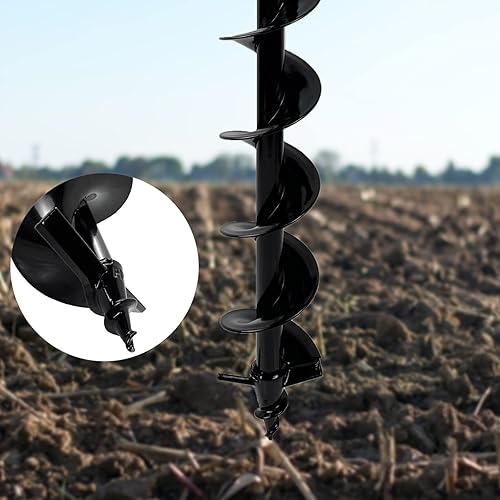 Miniatura 6 de JACKCHEN Broca de taladro de 4 x 31 pulgadas para taladro de tierra, agujeros de repuesto para excavadora de tierra, herramientas de jardín, maceta