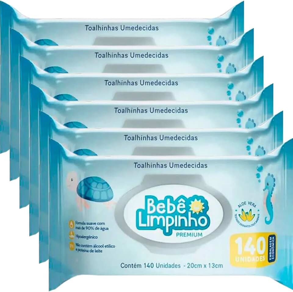 Toalhas Umedecidas Bebê Limpinho Premium - 840 Unidades