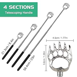 HOFASON 4 Pack Back Scratcher for Men Women, Fathers Day Dad Gifts for Dad/Husband/Grandpa, Christmas Stocking Stuffers for Men/Women/Adults, Novelty Idea Gifts Bear Claw Telescopic Back Scratcher
