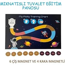 hdg M knat sl  Tuvalet E itimi Panosu 21x30 cm - 6  i  ve 4 kaka Magnetli - Uzay temal