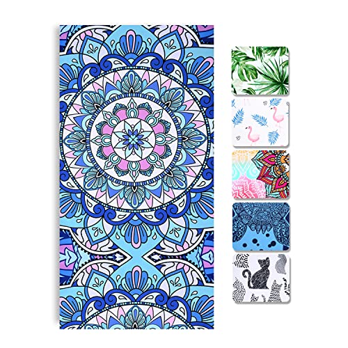 Livilan Microfiber Mandala Beach Towel, Soft Quick Dry Super Absorbent Oversized Thin Pool Swim Travel Bath Towel Blanket, 30X60 Inches Boho Bohemian Thin Blue Towel Mandala Gifts For Women Kids #TOP1