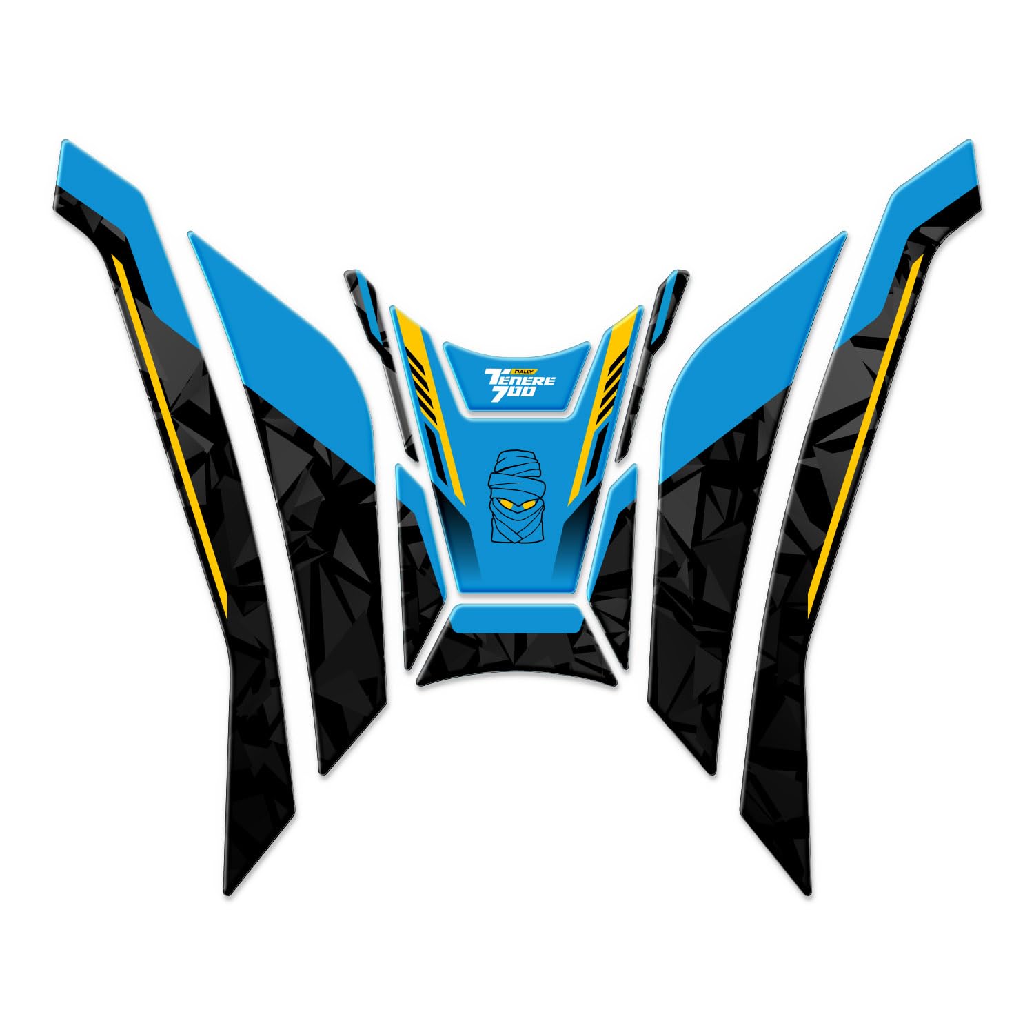 Az Graphishop Tankschutz aus 3D-Harz, kompatibel mit Yamaha Ténéré 700 Rally Edition 2025 XL Style Schutz vor Stößen und Kratzern, Motorradzubehör, Made in Italy GP-4002-XL