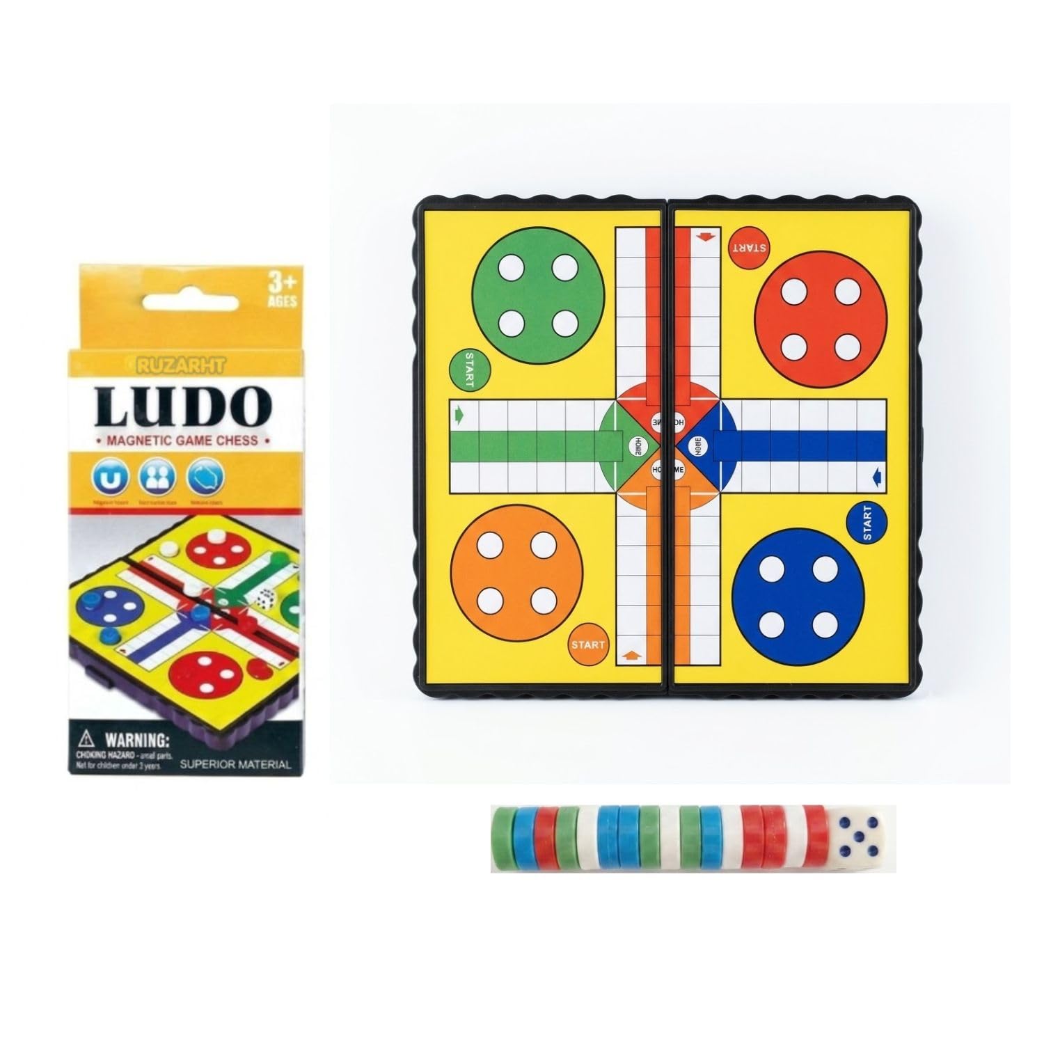 Magnetic Ludo Board Game for Kids & Adults | Foldable Portable Travel Family Board Game with Storage Box | Educational Indoor Outdoor Toy 2-4 Players, Ages 3+ Best Return Gift-image-22