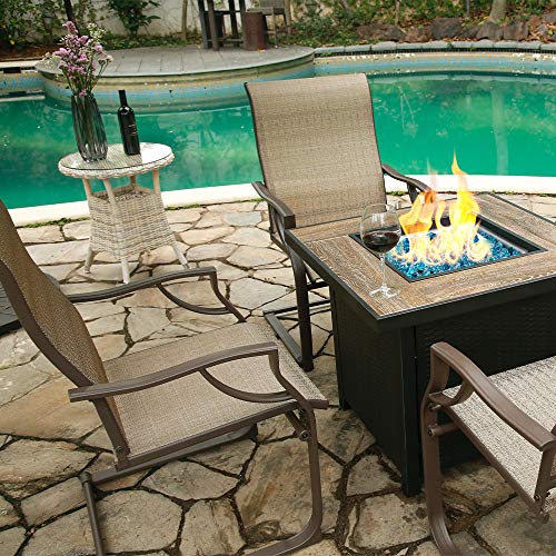 Bali Outdoors All-Weather Spring Motion Textile Patio Dining Chairs Set Of 2 For Outdoor Lawn Garden Backyard #TOP6