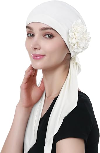 Pretied Head Scarves for Women Featuring Long Tail Finish Made of Stretchy Viscose