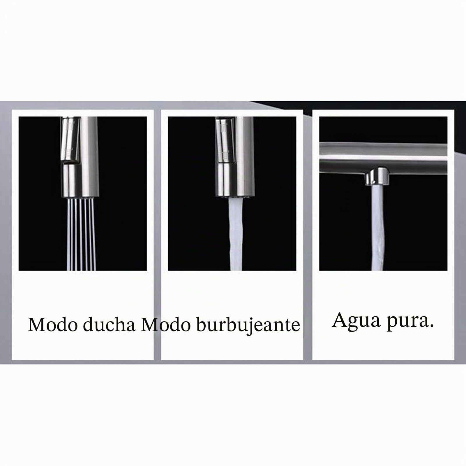 Grifo Osmosis 3 Vias Doble Manija Acero Inoxidable Grifo de Cocina 3 Vias Rotativo-Oro Rosa