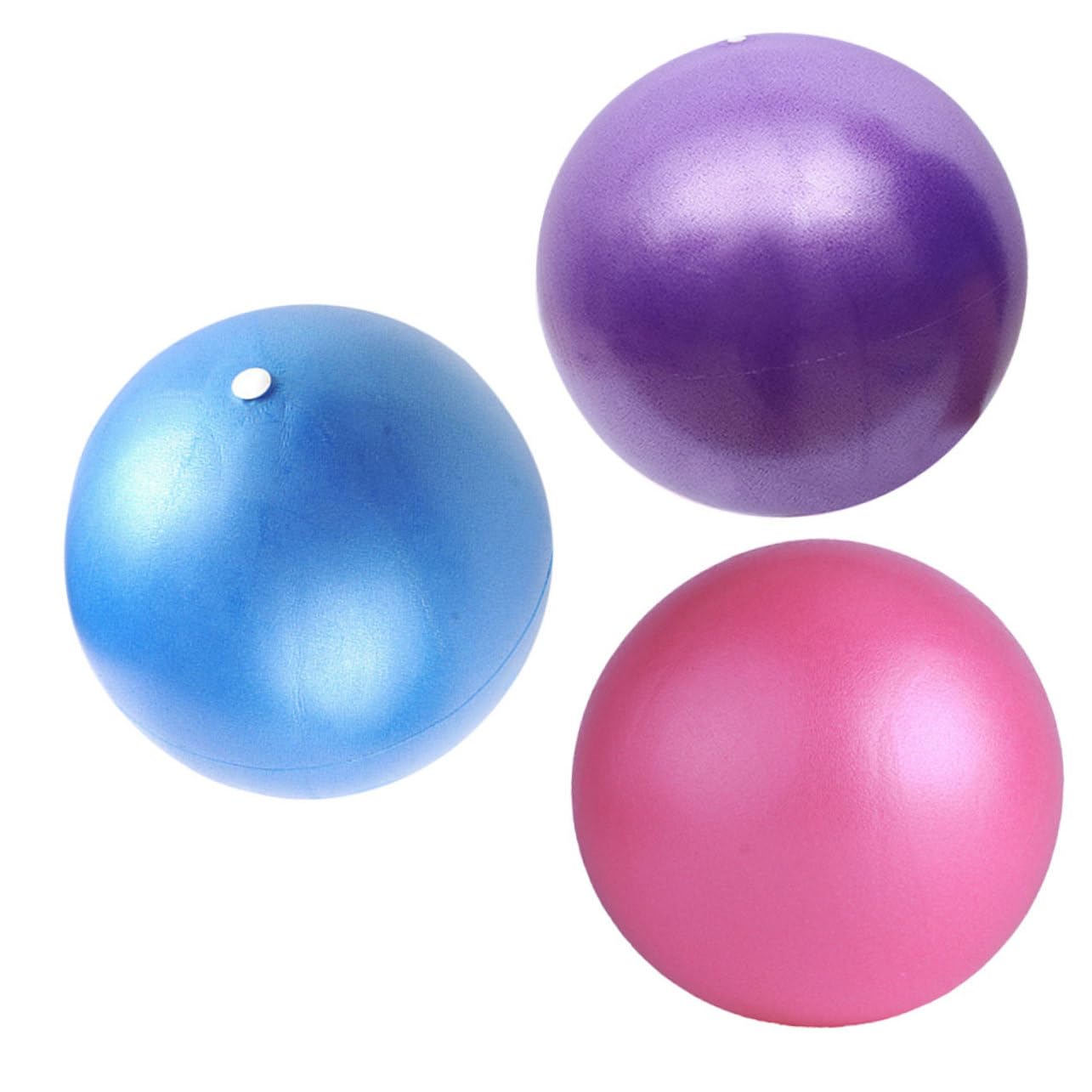 Parliky Exercise Ball Base 3pcs Mini Pilates Balls Dull Polish for Yoga Strengthening for Balance Posture and