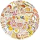 Groovy Boho Hippie Aufkleber 50 Stück Vinyl Niedliche Peace Love Sticker für Skateboard Laptop Wasserflaschen Scrapbook Auto Fahrrad Gepäck,Wasserdichte Aesthetic Boho Aufkleber für Kinder Erwachsene