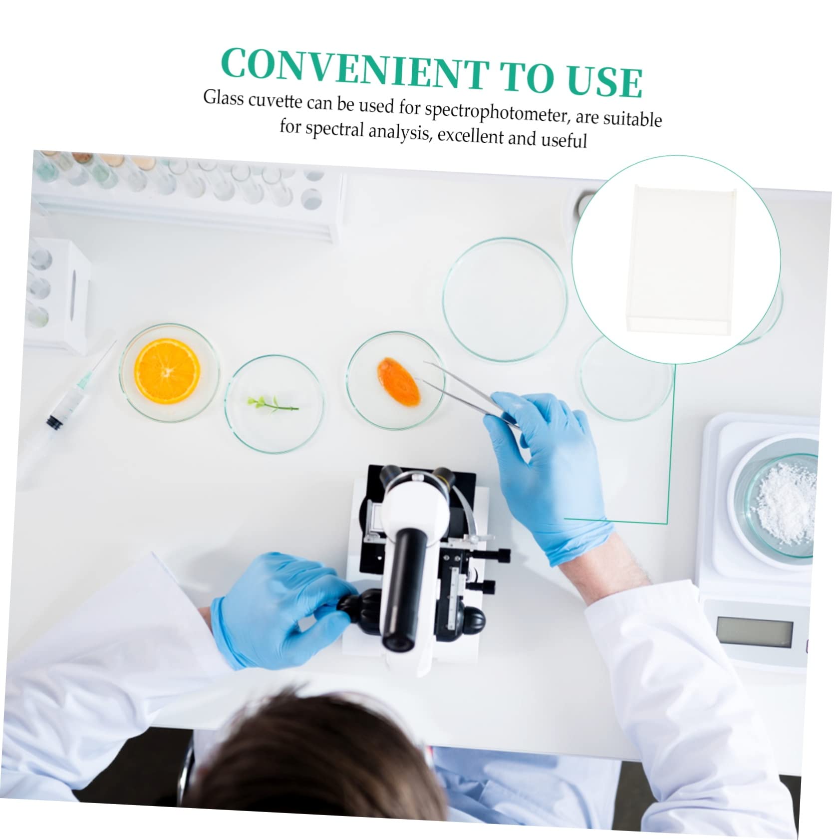 2Pièces Cuvettes Optiques Verre pour Équipements de Laboratoire Cuvettes Transparentes pour Spectrophotomètre et Analyses Scientifiques