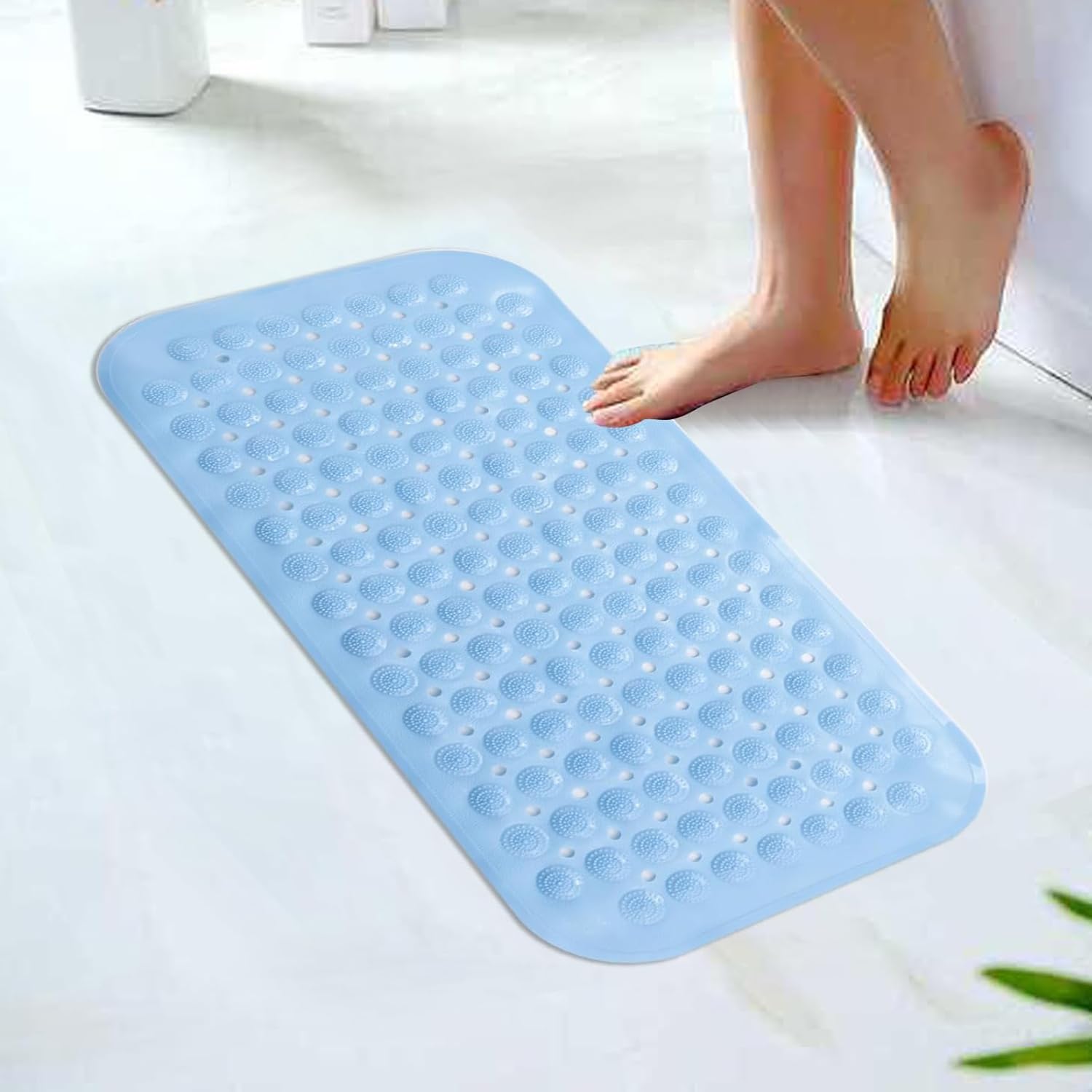 Kuber Industries Bath Mat | PVC Bathroom Mat | Shower Bath Mat | Floor Tub Mat | Bathroom Mud Mat | Anti-Skid Shower Bathroom Mat | M-YSD-35A | Sky Blue