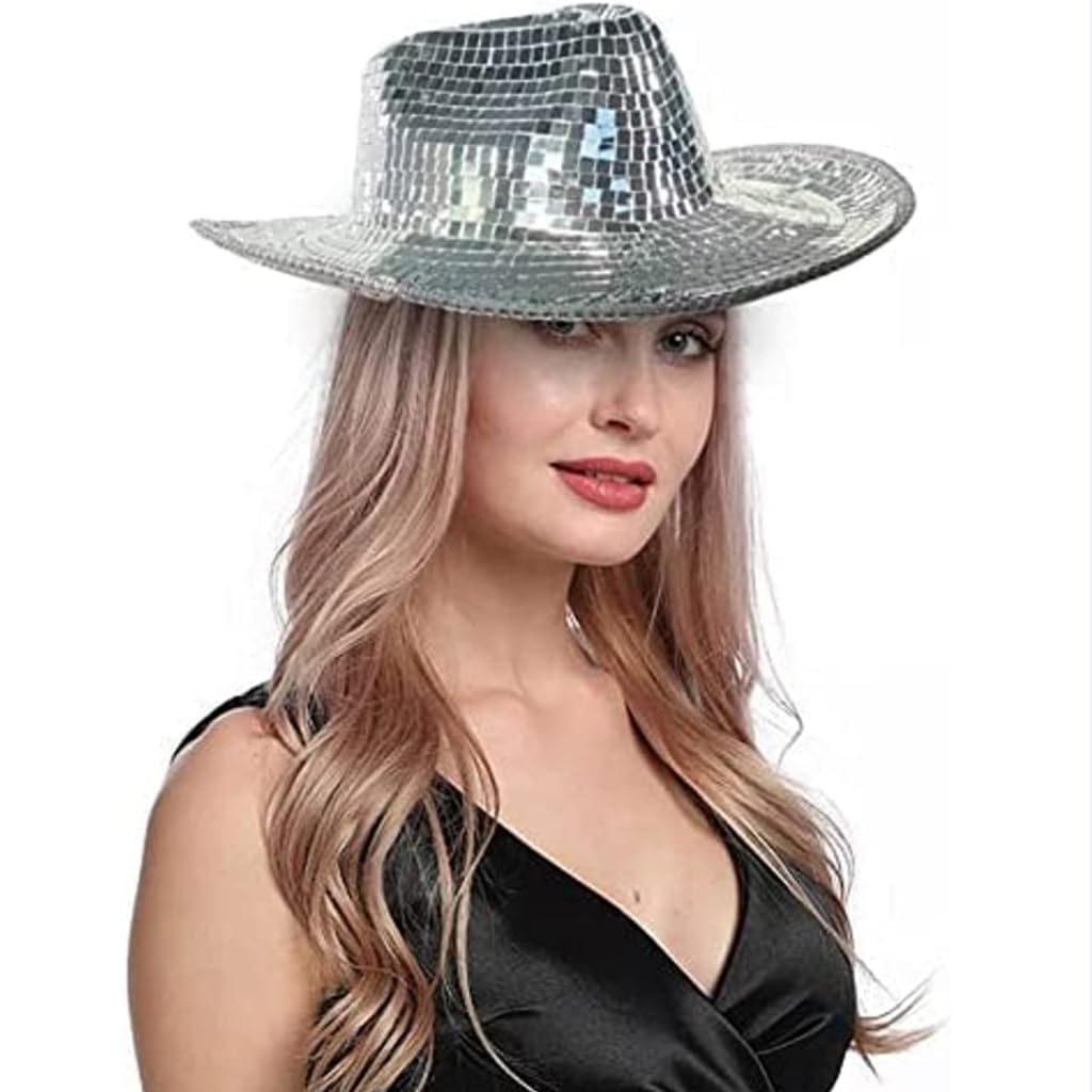 Cappello da dj con paillettes, per feste, cappello Panama per palcoscenico, club, feste, ballo