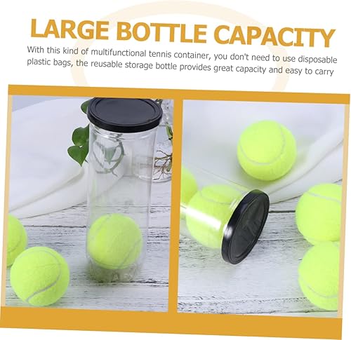 Miniatura 8 de CLISPEED Cilindro de tenis, soporte para pelota de tenis, contenedor de pelota de tenis, accesorios de ejercicio, contenedor de plástico con tapa,