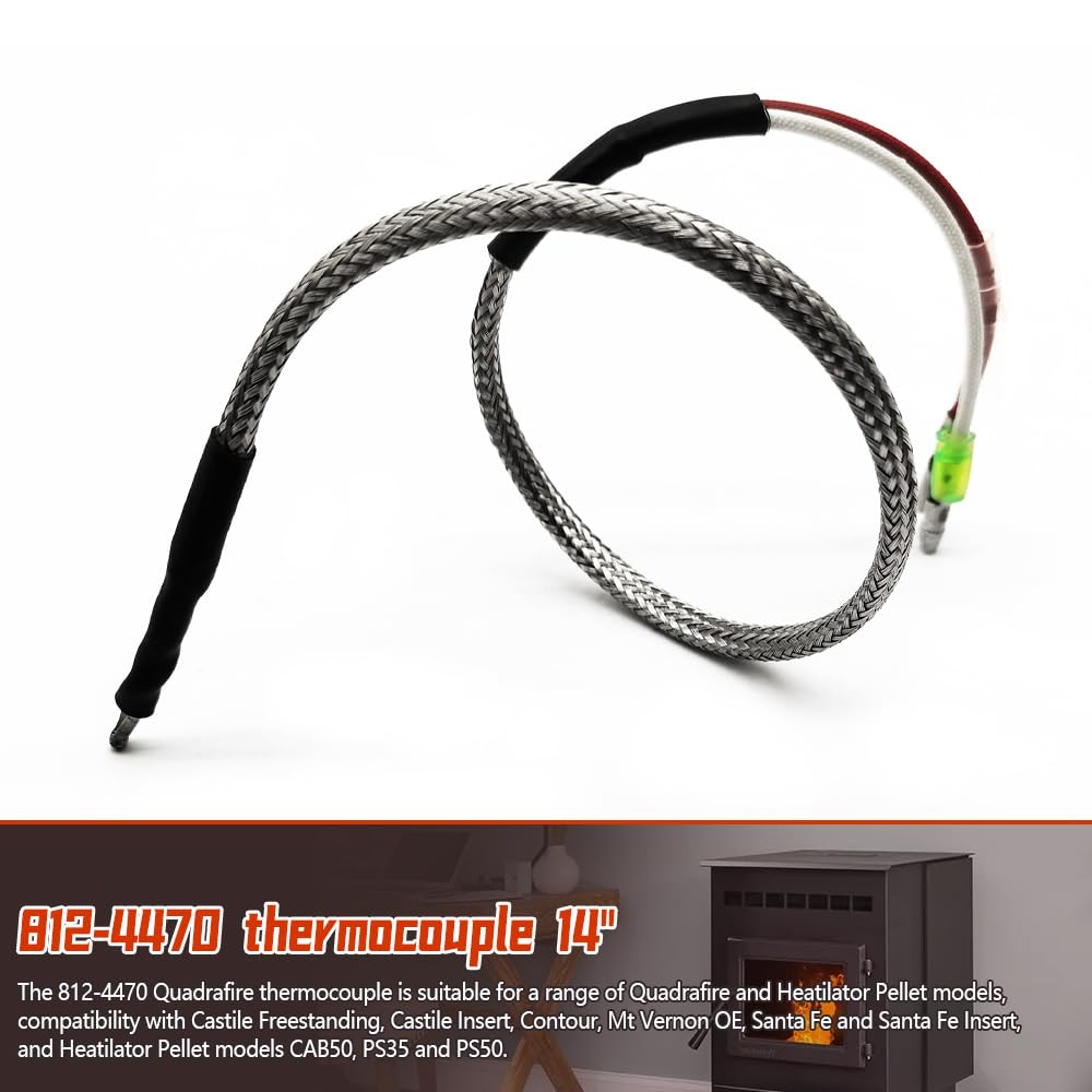 812-4470 Thermocouple Replacement Fit for Quadrafire Castile Contour Mt Vernon Santa Fe Heatilator Eco-Choice CAB50 PS35 PS50